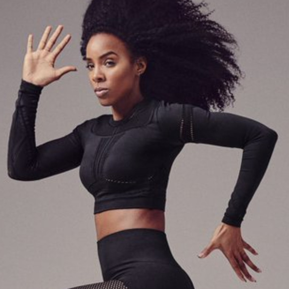 Fabletics Tops - Fabletics Kelly Rowland Jaymee Black Mesh Top LS